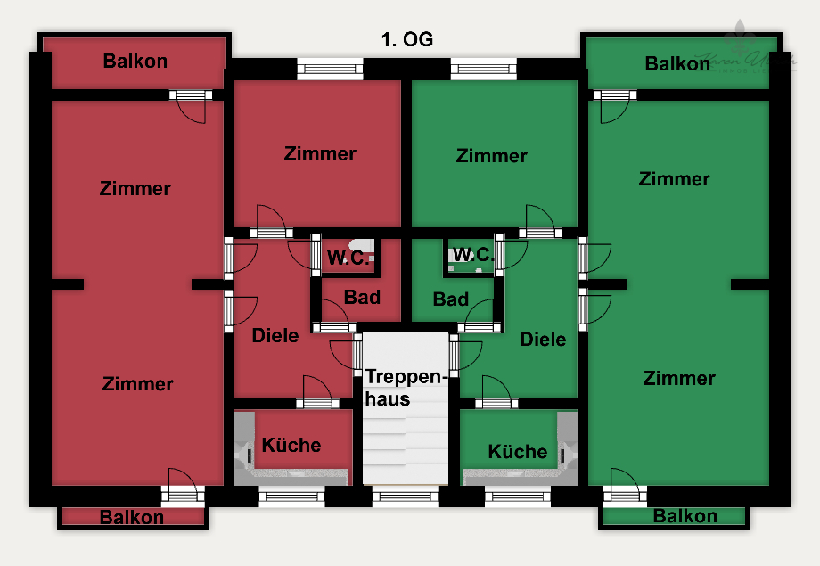 Grundriss Farbig - 1. OG