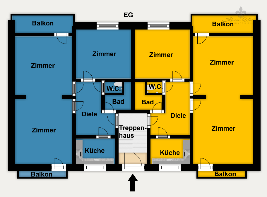 Grundriss Farbig - EG