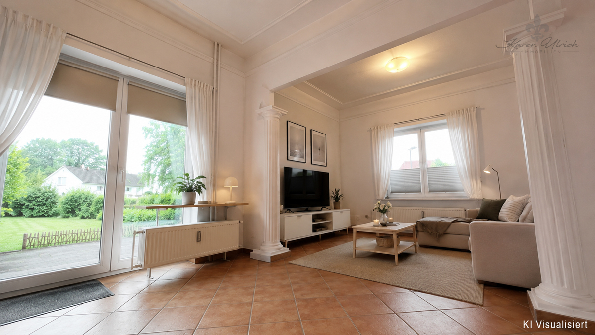 Wohnzimmer möbliert - KI generiert