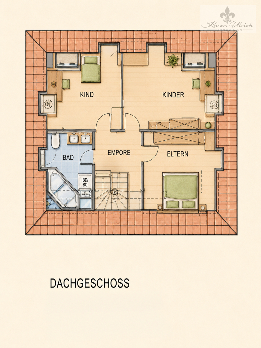Dachgeschoss Farbig
