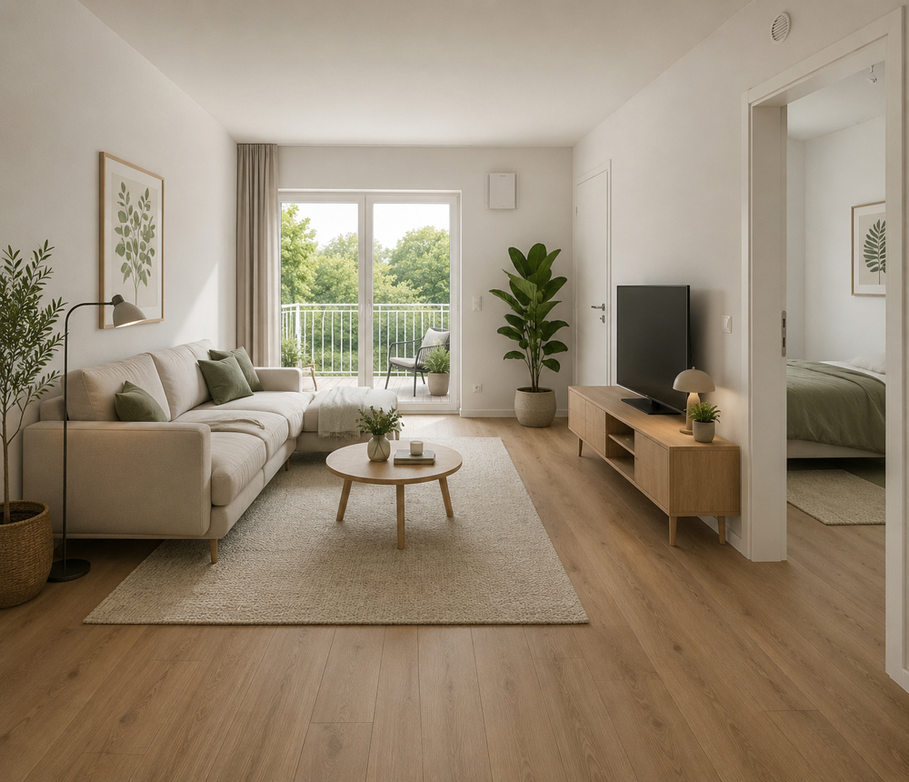 Moderne Wohnung für 1 Person in Nuthetal – gepflegte 2-Zimmer-Wohnung mit Balkon & Fußbodenheizung - Photo 1