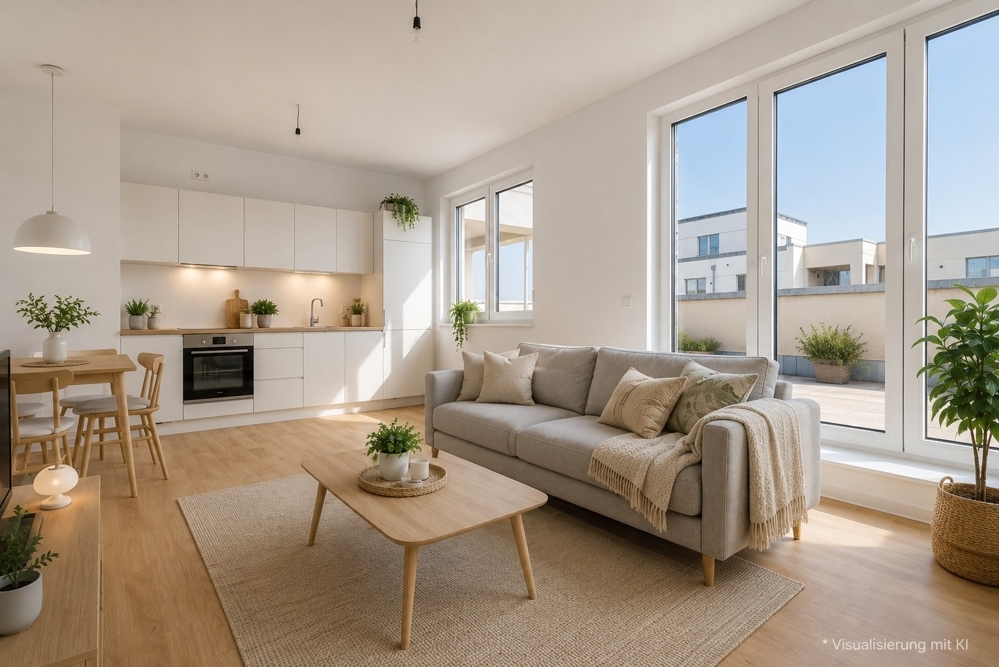 WBS 100 oder 140 erforderlich | Moderne 2-Zimmer-Wohnung mit Dachterrasse – nur für 1 Person - Photo 1