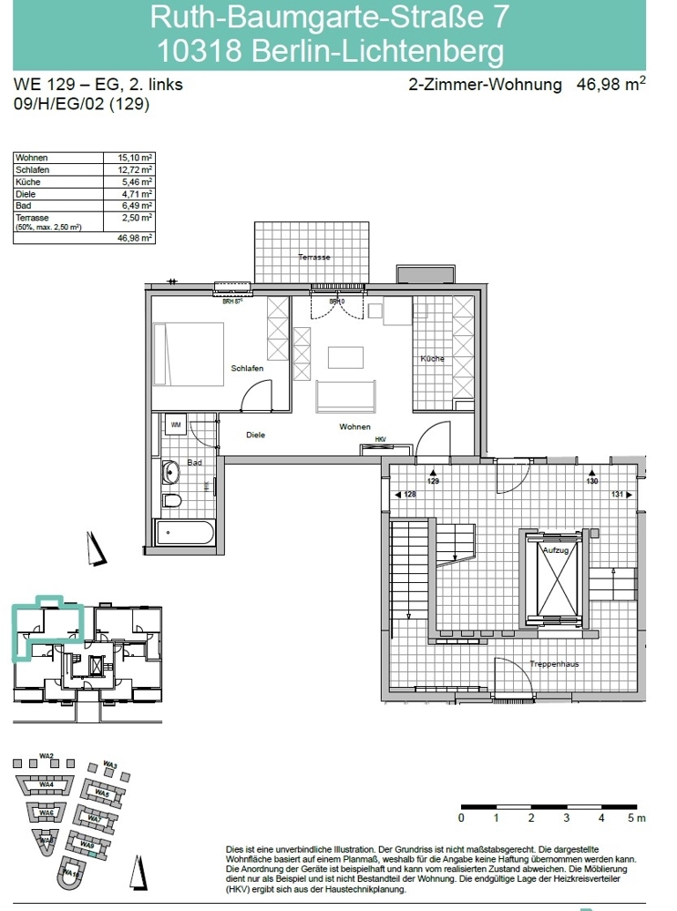 WBS 100 oder 140 erforderlich | Moderne 2-Zimmer-Wohnung mit Terrasse in Karlshorst - Photo 4