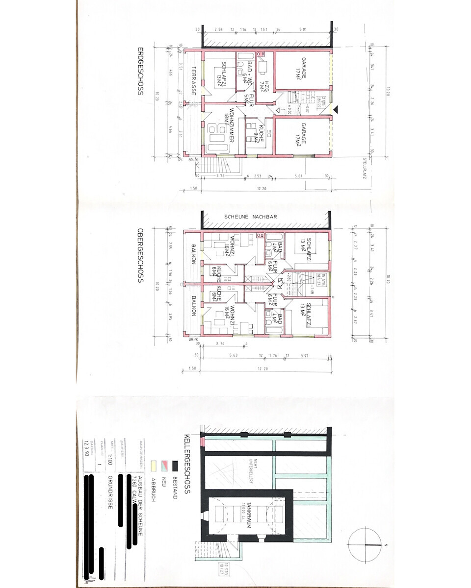 Plansatz Scheuenausbau geschwärzt