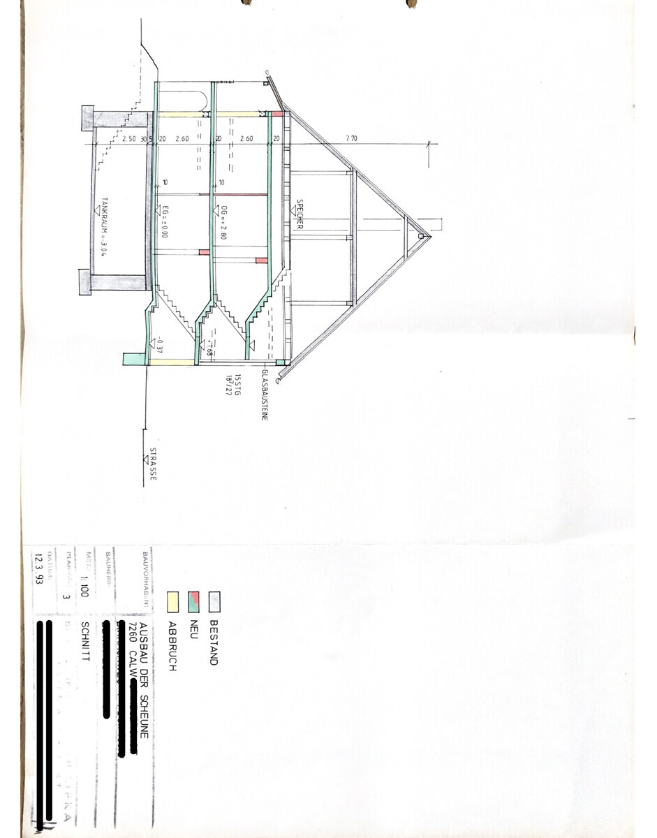 Plansatz Scheuenausbau geschwärzt