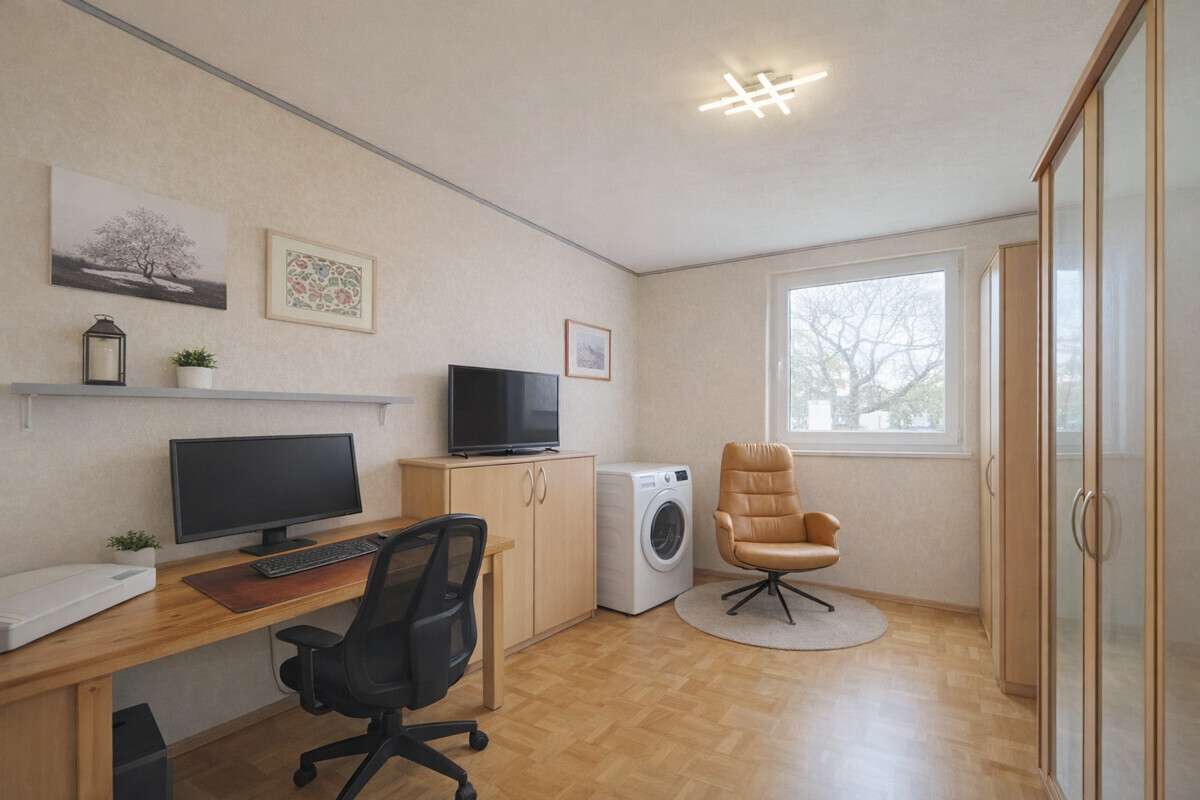 Tidy and bright home office setup