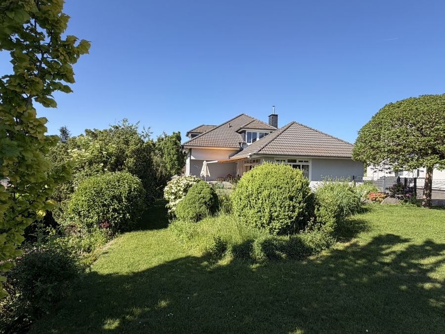 Garten mit Blick aufs Haus