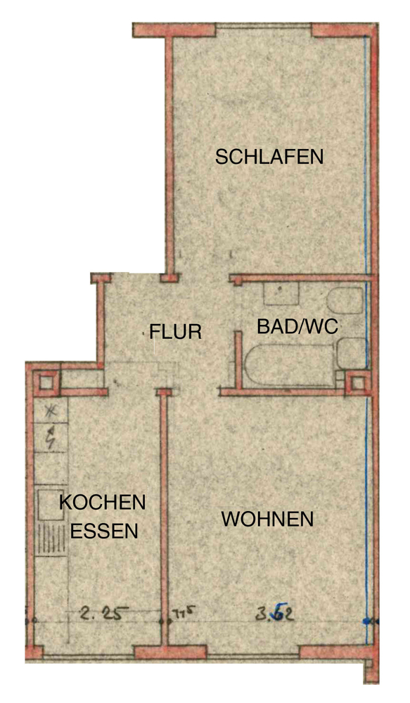 Modernisierte Zwei-Zimmer-Wohnung mit Einbauküche - Photo 4