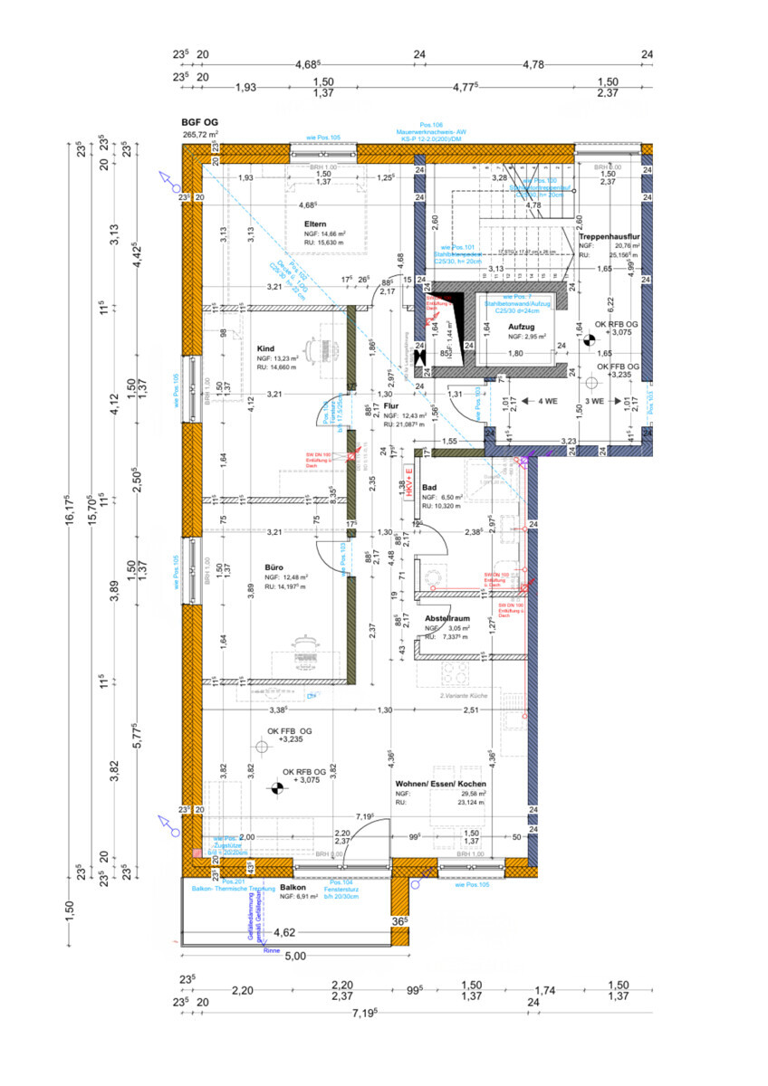 Grundriss Bemaßt