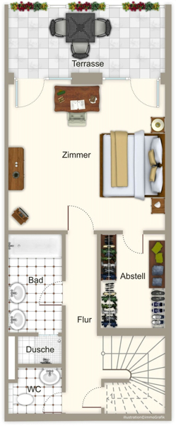 Grundriss untere Ebene