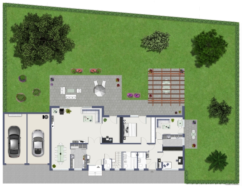 Grundriss EG + Garten