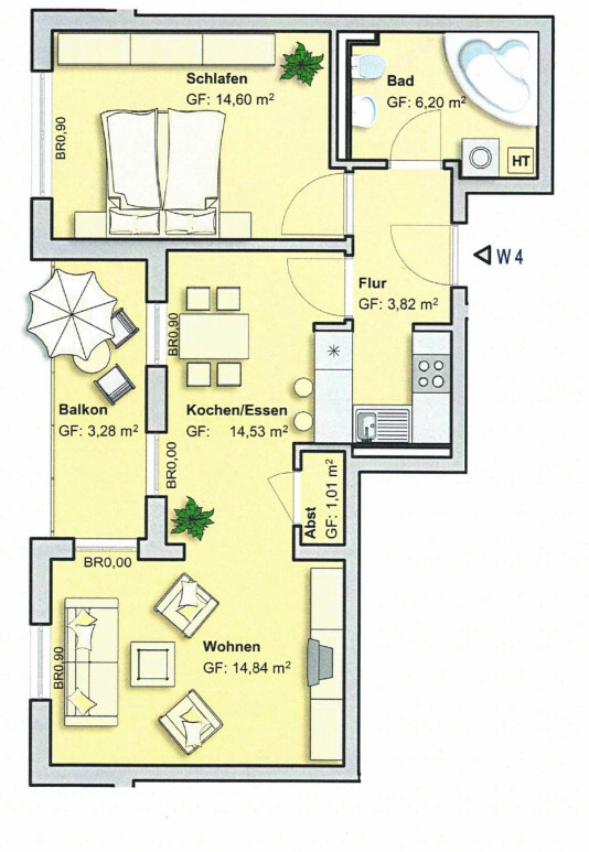 Grundriss (nicht maßstabsgetreu)