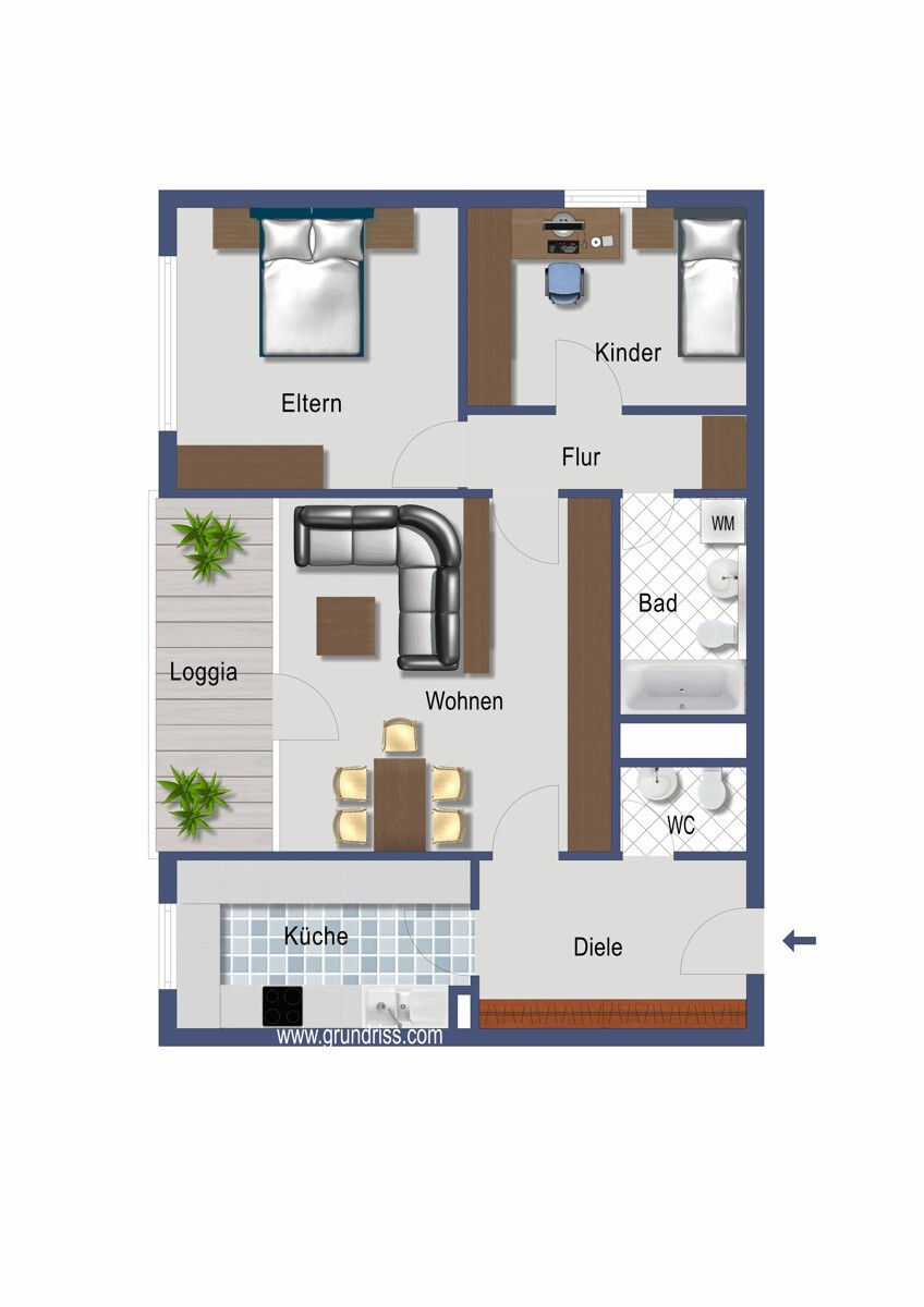 Grundriss (nicht maßstabsgetreu)