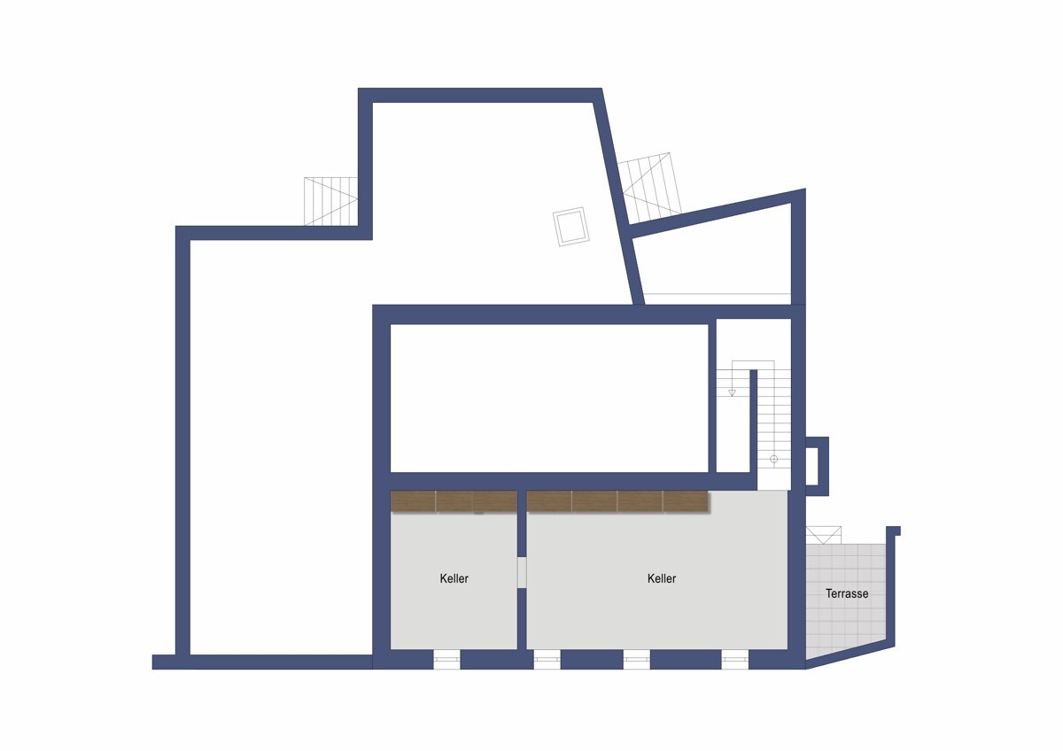 Grundriss Kellergeschoss (nicht maßstabsgetreu)