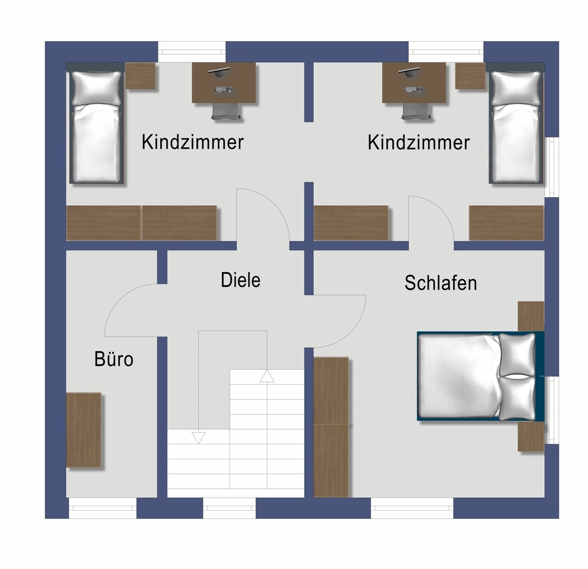 Grundriss Obergeschoss (nicht maßstabsgetreu)