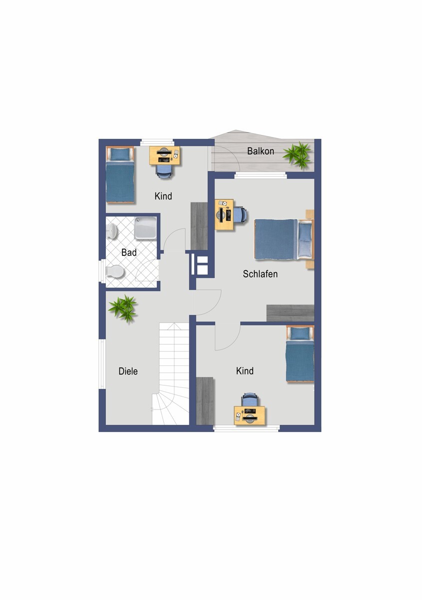 Grundriss Obergeschoss (Nicht maßstabsgetreu)