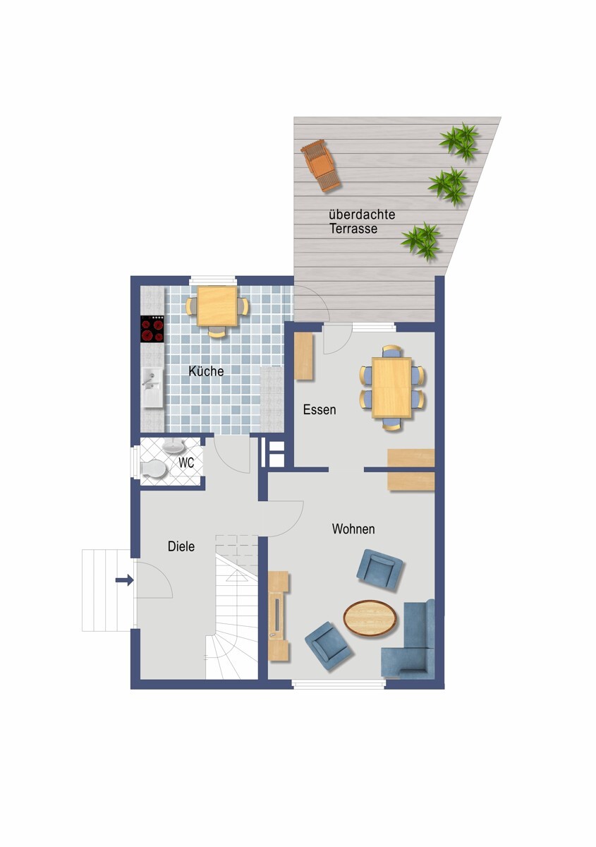 Grundriss Erdgeschoss (Nicht maßstabsgetreu)