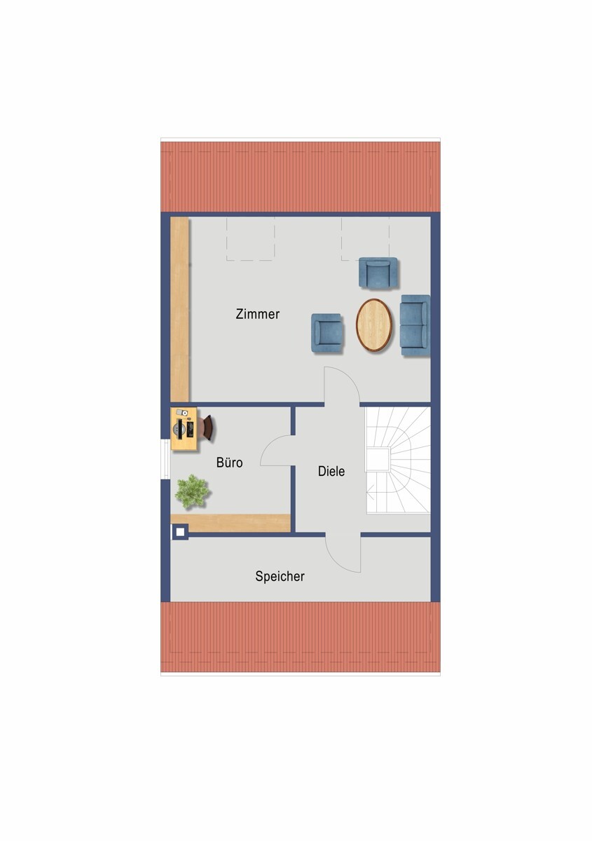 Grundriss Dachgeschoss (nicht maßstabsgetreu)