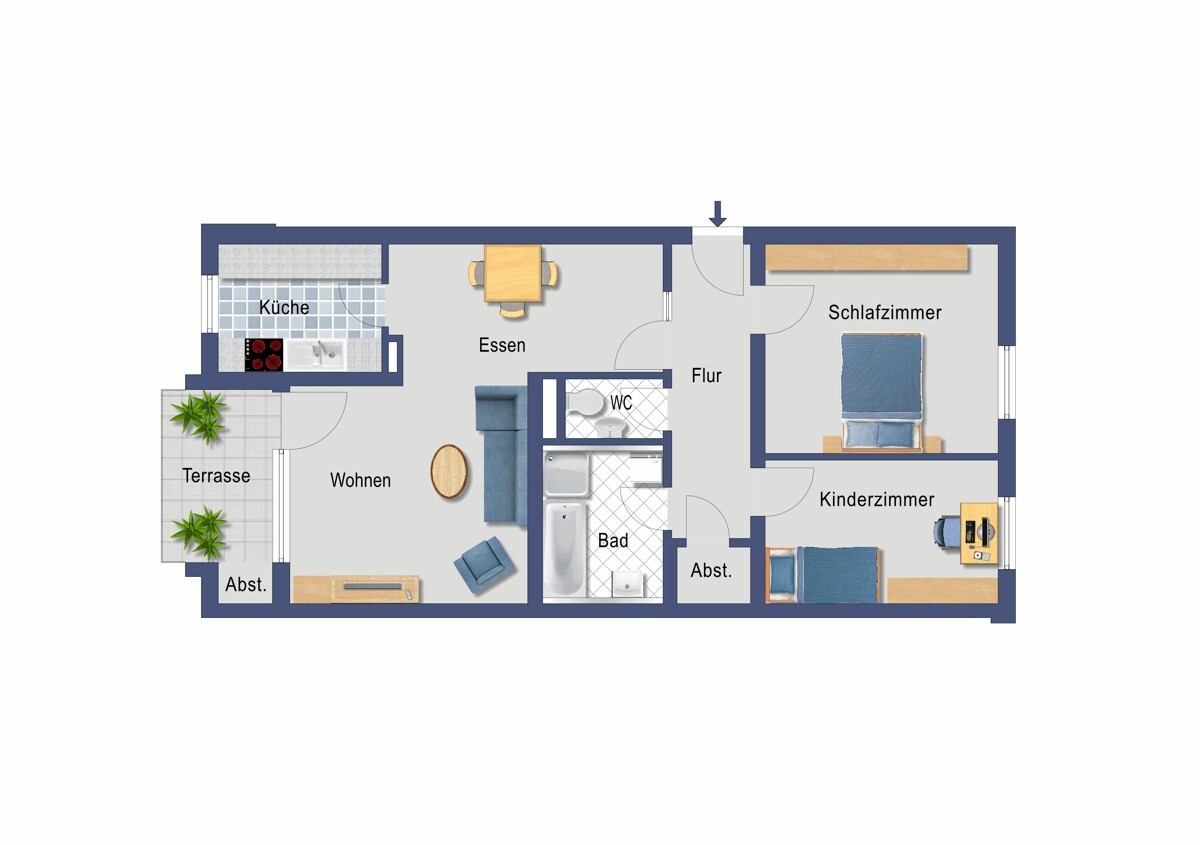 Grundriss (nicht maßstabsgetreu)