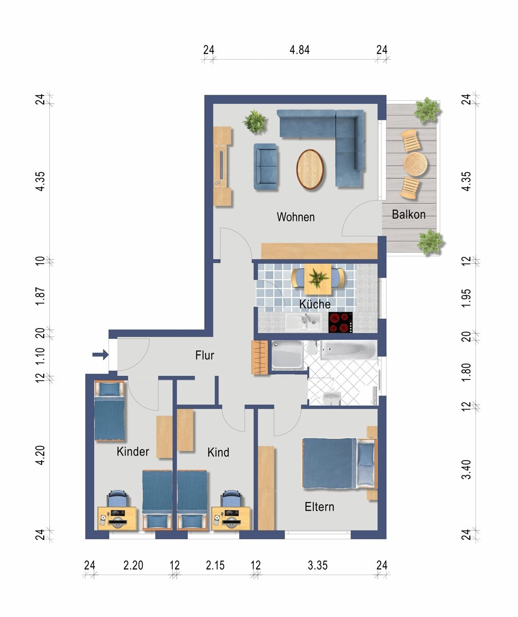 Grundriss (nicht maßstabsgetreu)
