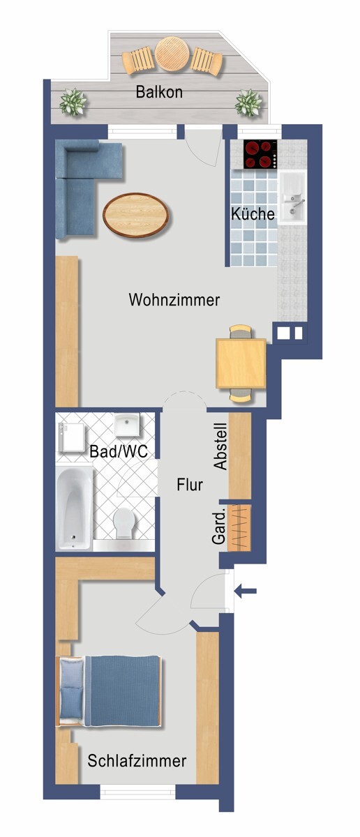 Grundriss (nicht maßstabsgetreu)