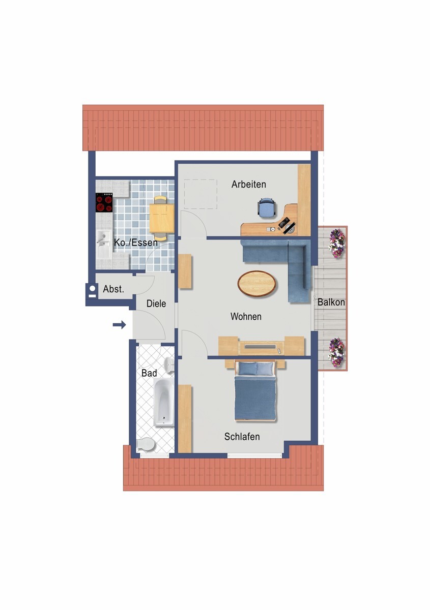 Grundriss (nicht maßstabsgetreu)