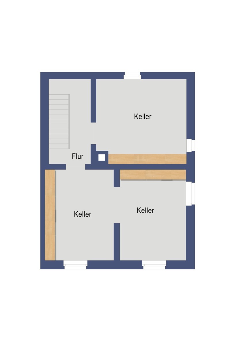 Grundriss Kellergeschoss (nicht maßstabsgetreu)