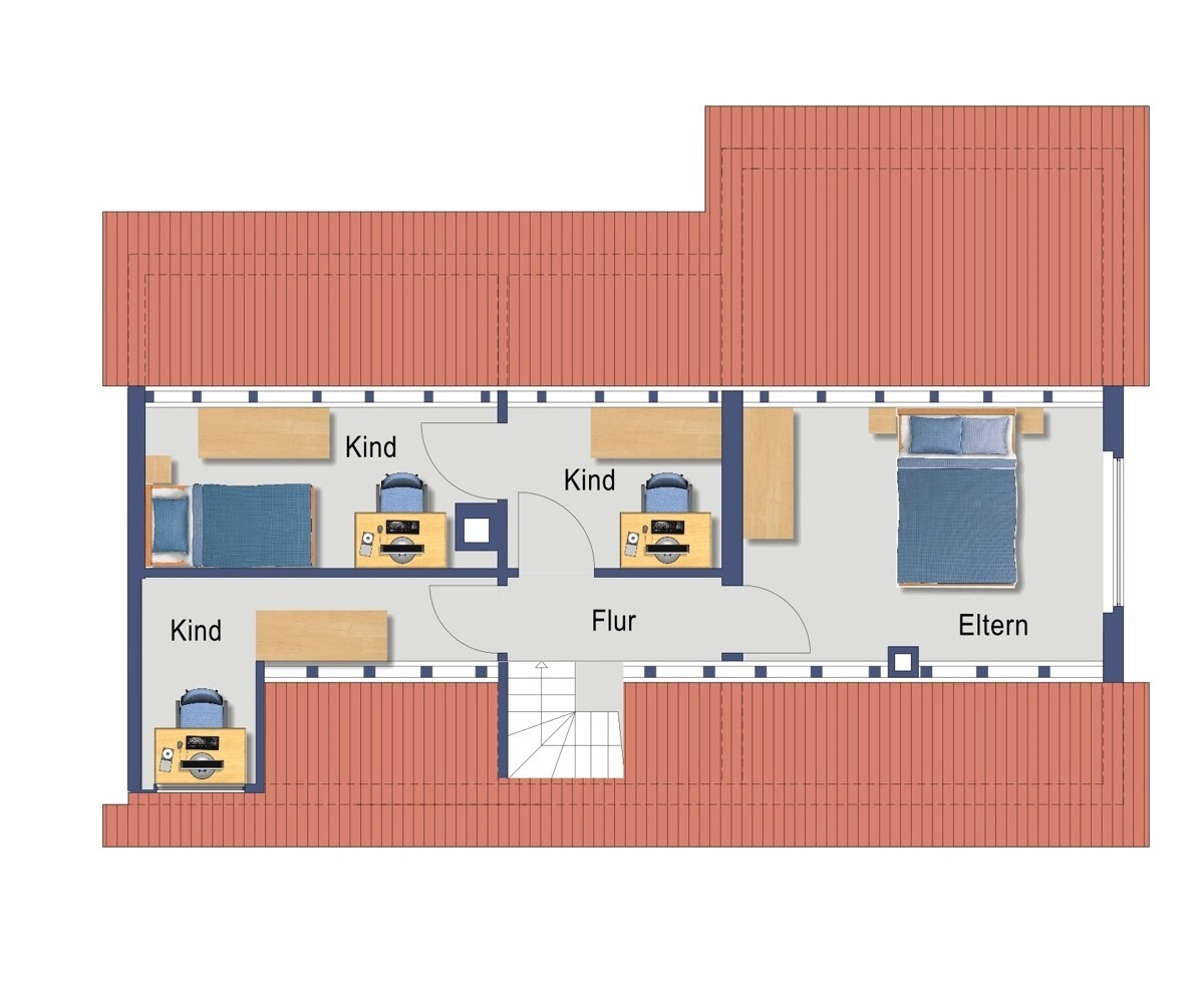 Grundriss Dachgeschoss (nicht maßstabsgetreu)