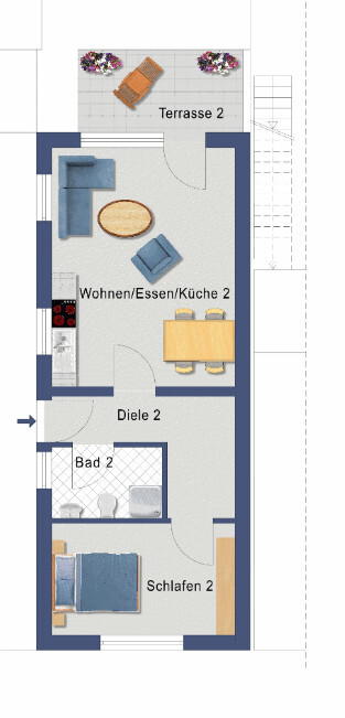 Grundriss Erdgeschoss rechts (Nicht maßstabsgetreu)