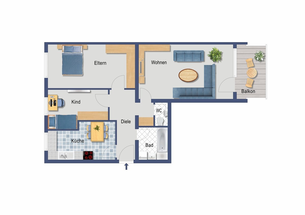 Grundriss (Nicht maßstabsgetreu)