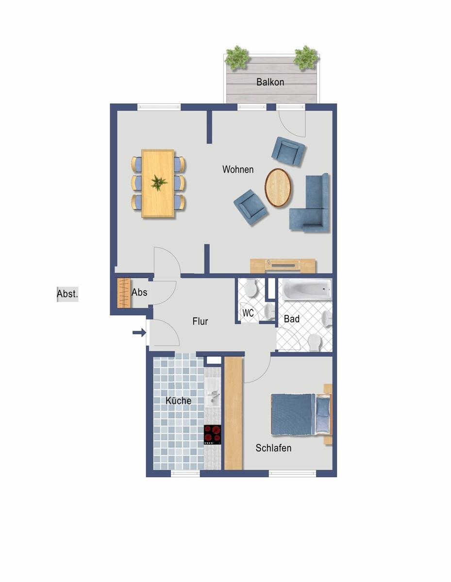 Grundriss (nicht maßstabsgetreu)