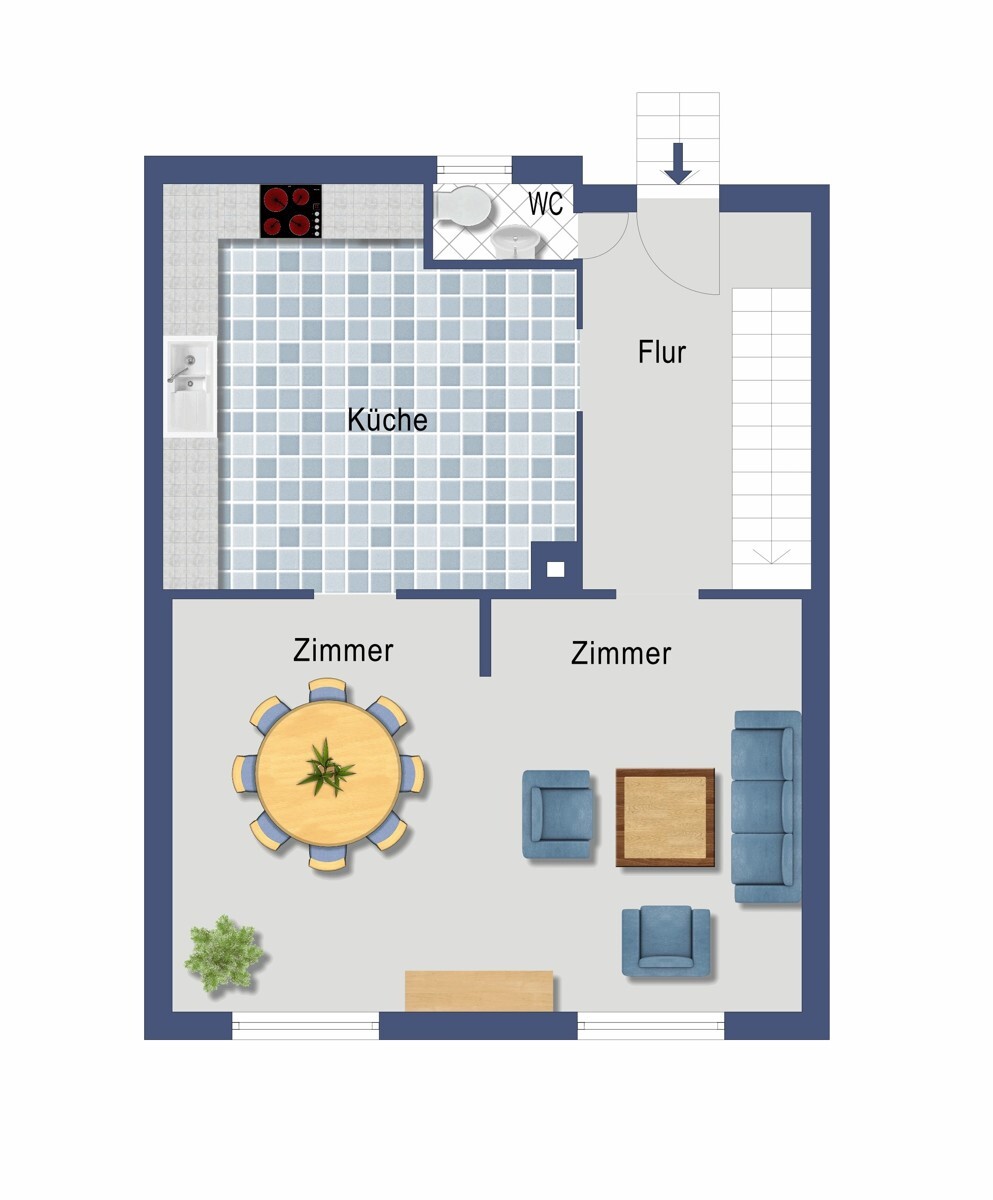 Grundriss Erdgeschoss (nicht maßstabesgetreu)