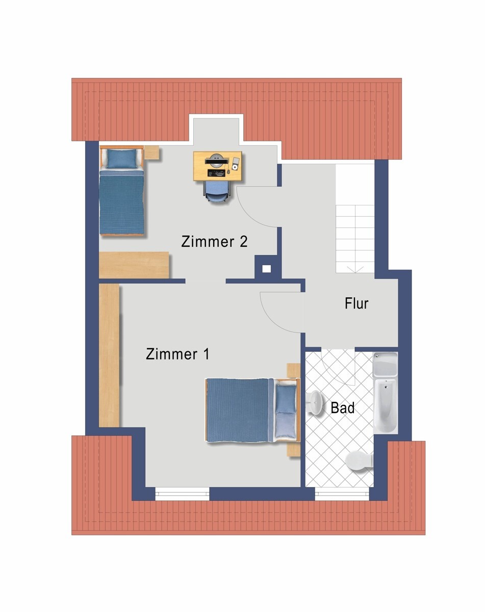 Grundriss Dachgeschoss (nicht maßstabesgetreu)