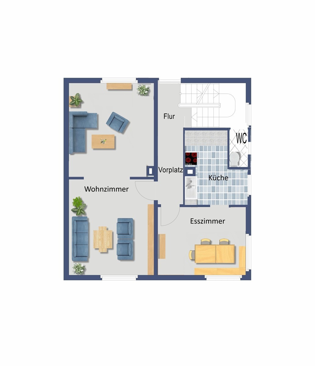 Grundriss Erdgeschoss (nicht maßstabsgetreu)