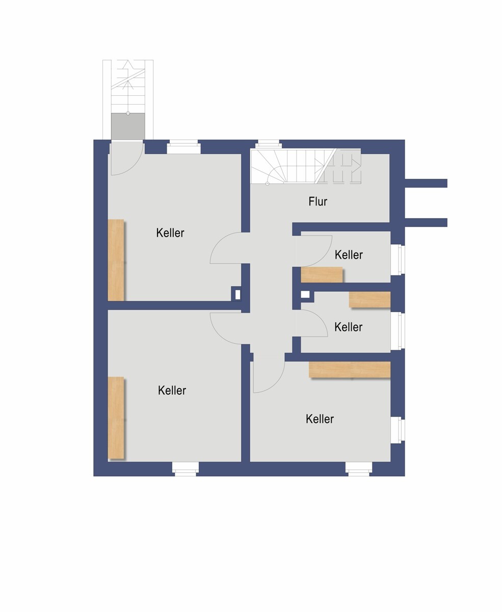 Grundriss Kellergeschoss (nicht maßstabsgetreu)