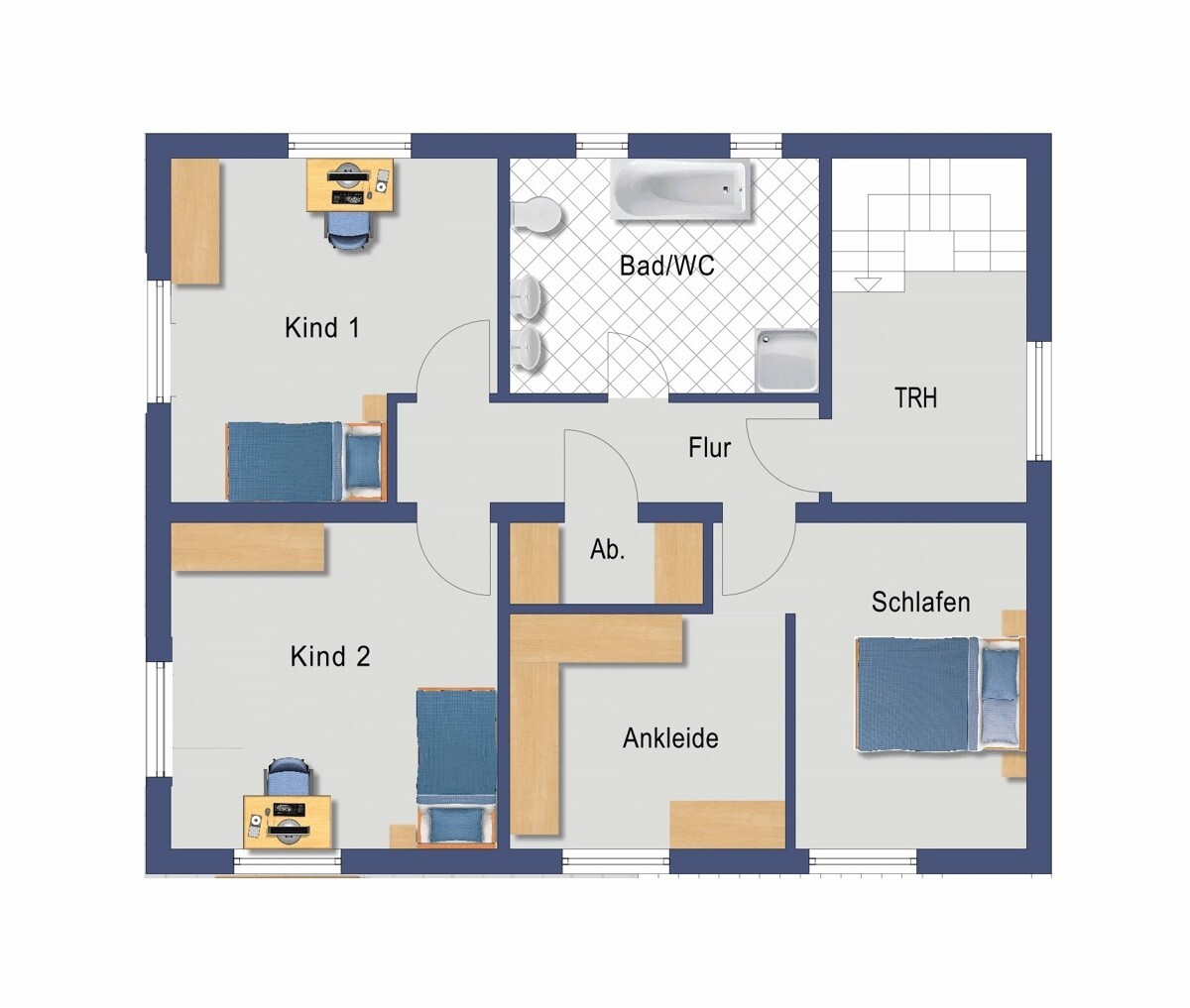 Grundriss Obergeschoss (Nicht maßstabsgetreu)