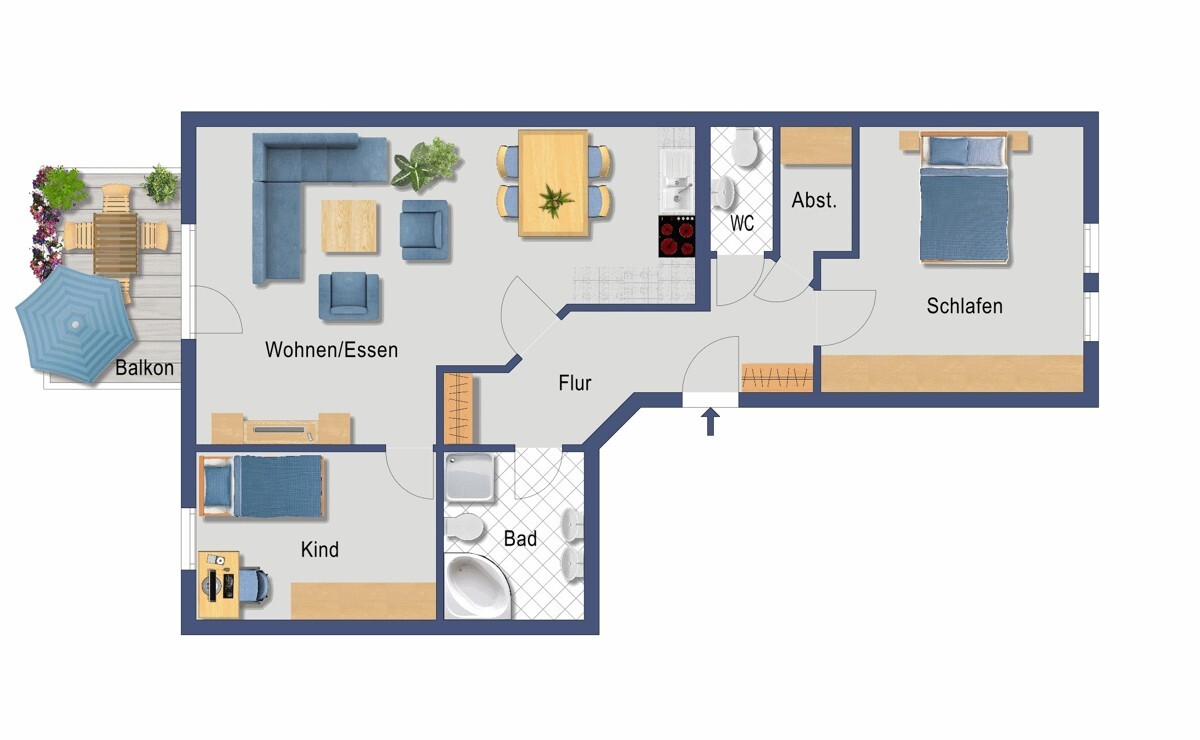 Grundriss (Nicht maßstabsgetreu)