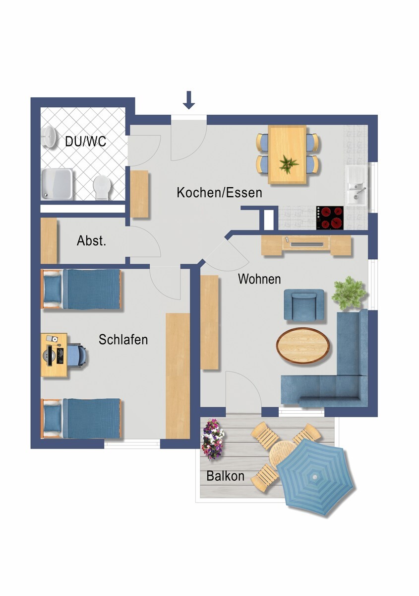 Grundriss (Nicht maßstabsgetreu)