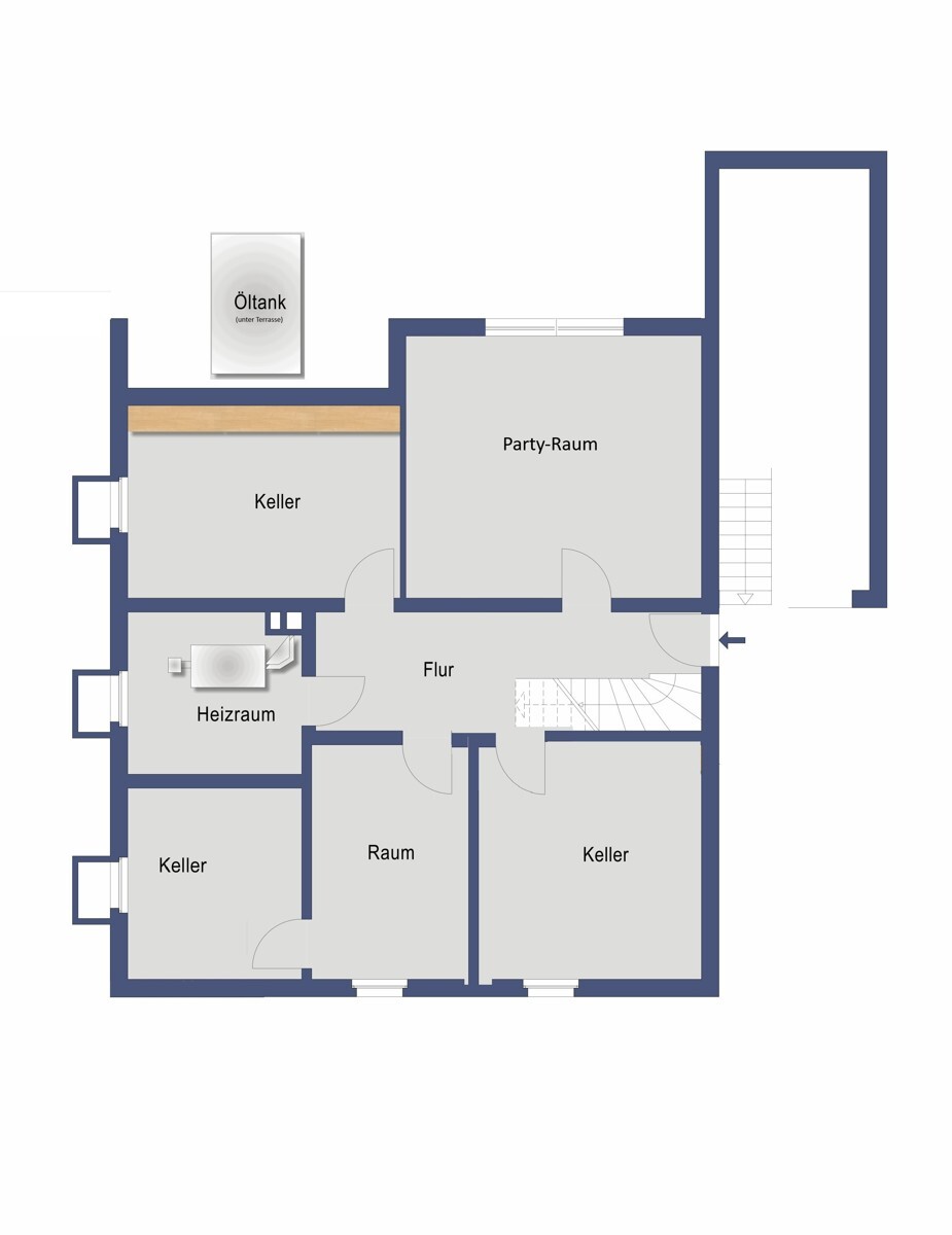 Grundriss Kellergeschoss (Nicht maßstabsgetreu)