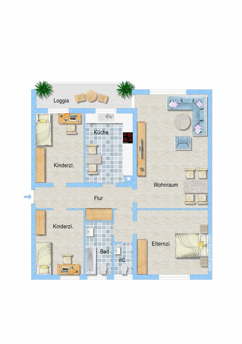 Grundriss (nicht maßstabsgetreu)