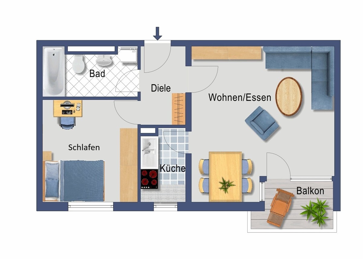 Grundriss (Nicht maßstabsgetreu)