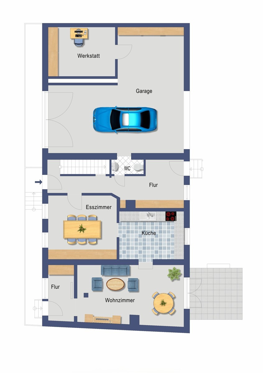 Grundriss Erdgeschoss (Nicht maßstabsgetreu)