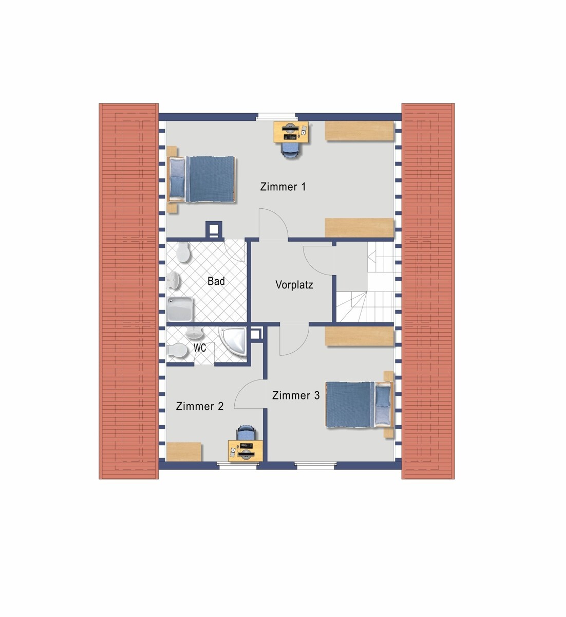 Grundriss Dachgeschoss (Nicht maßstabsgetreu)