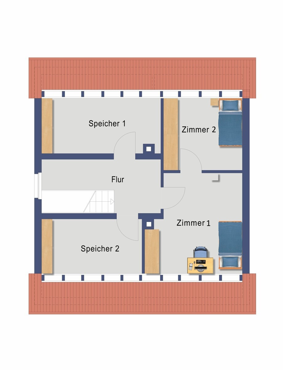 Grundriss Dachgeschoss (Nicht maßstabsgetreu)