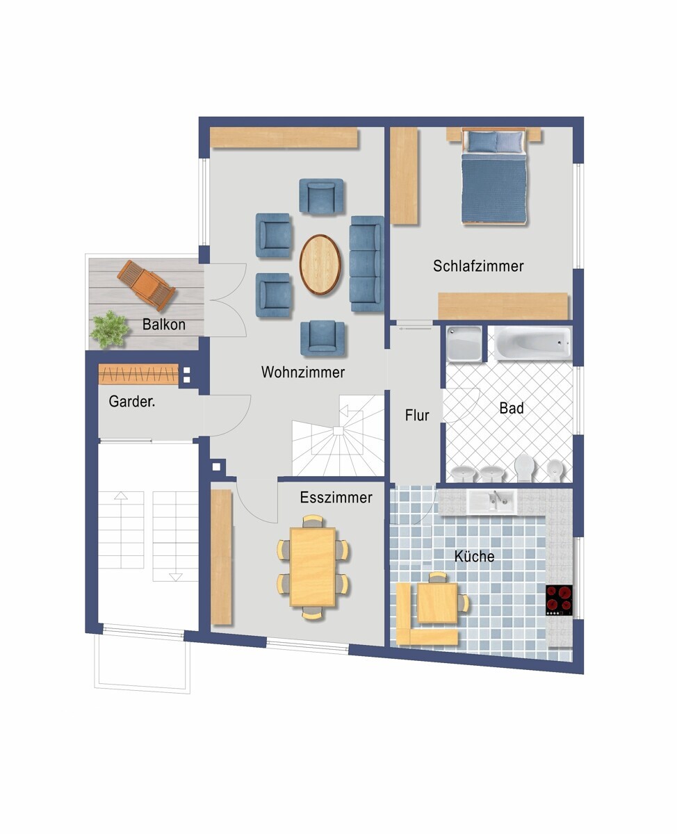 Grundriss Obergeschoss (Nicht maßstabsgetreu)