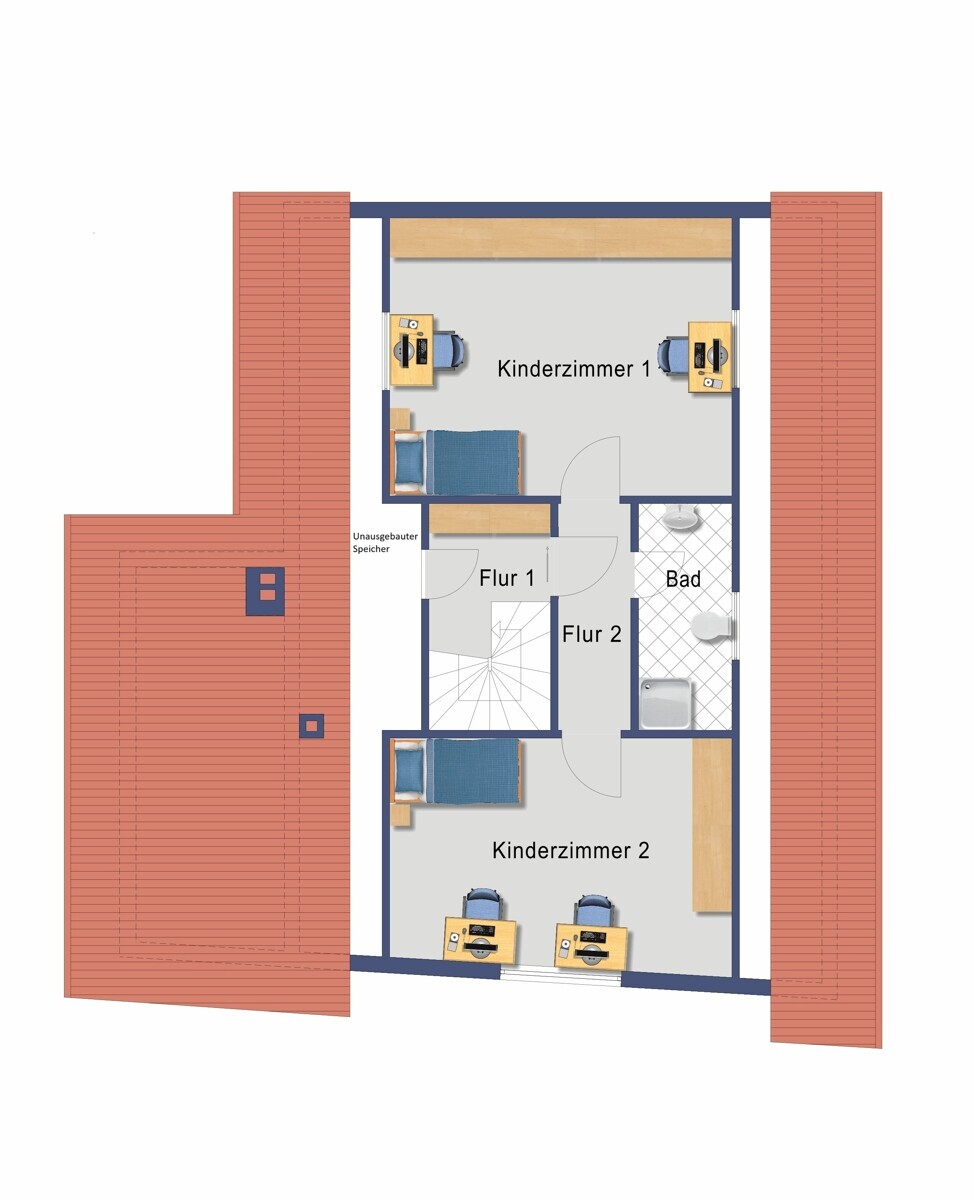 Grundriss Dachgeschoss (Nicht maßstabsgetreu)