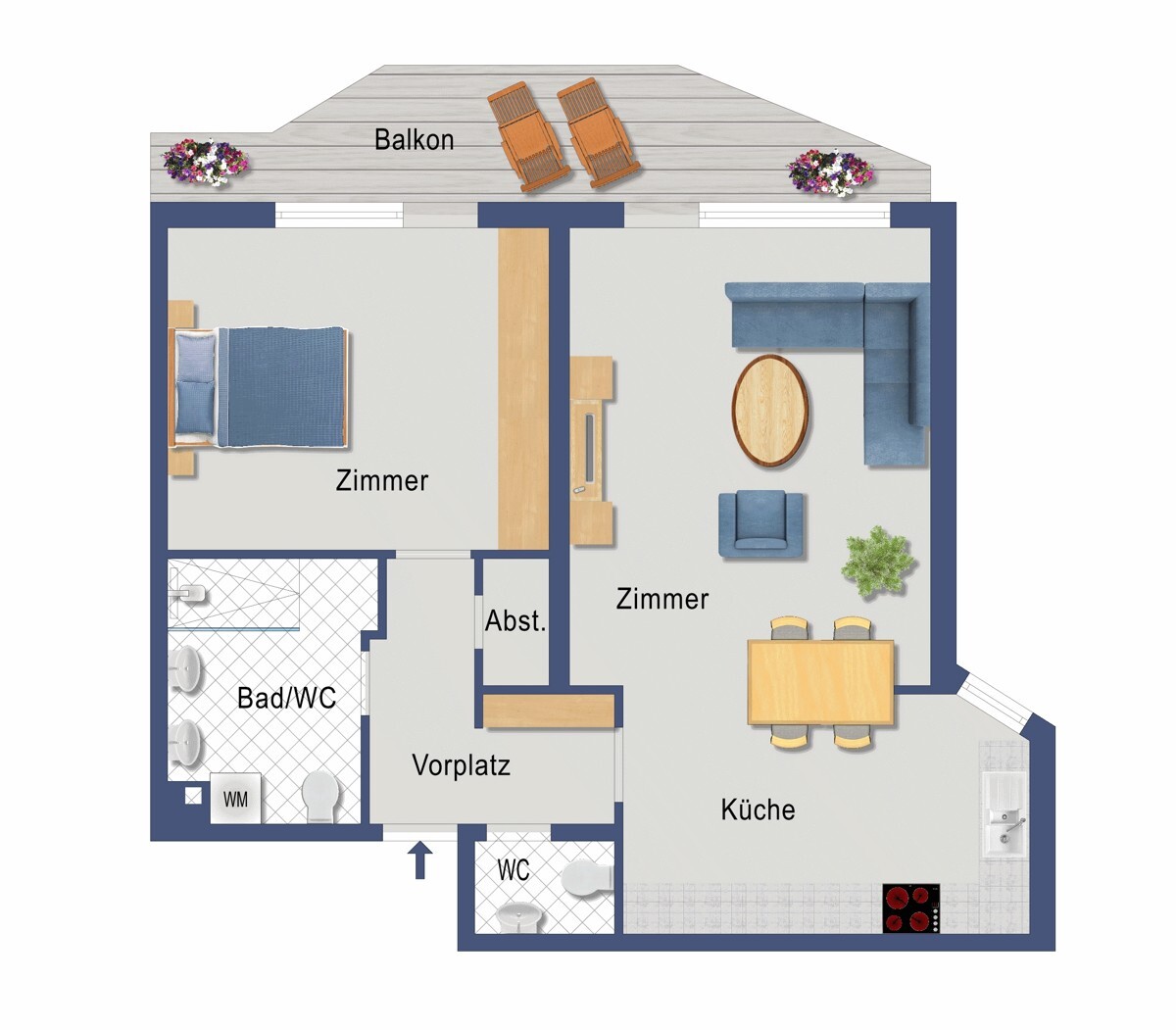 Grundriss (Nicht maßstabsgetreu)