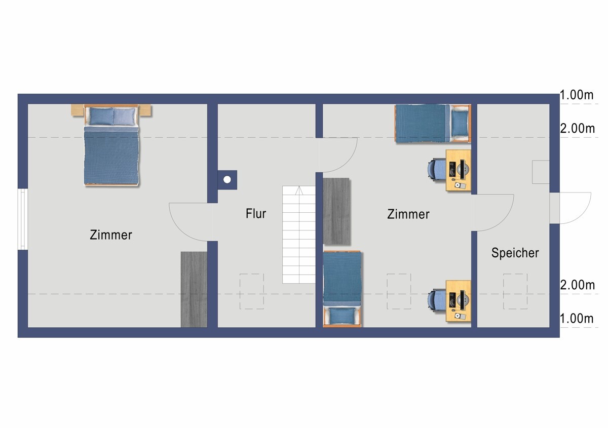 Grundriss Obergeschoss (Nicht maßstabsgetreu)