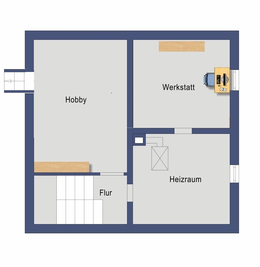 Grundriss Kellergeschoss (Nicht maßstabsgetreu)