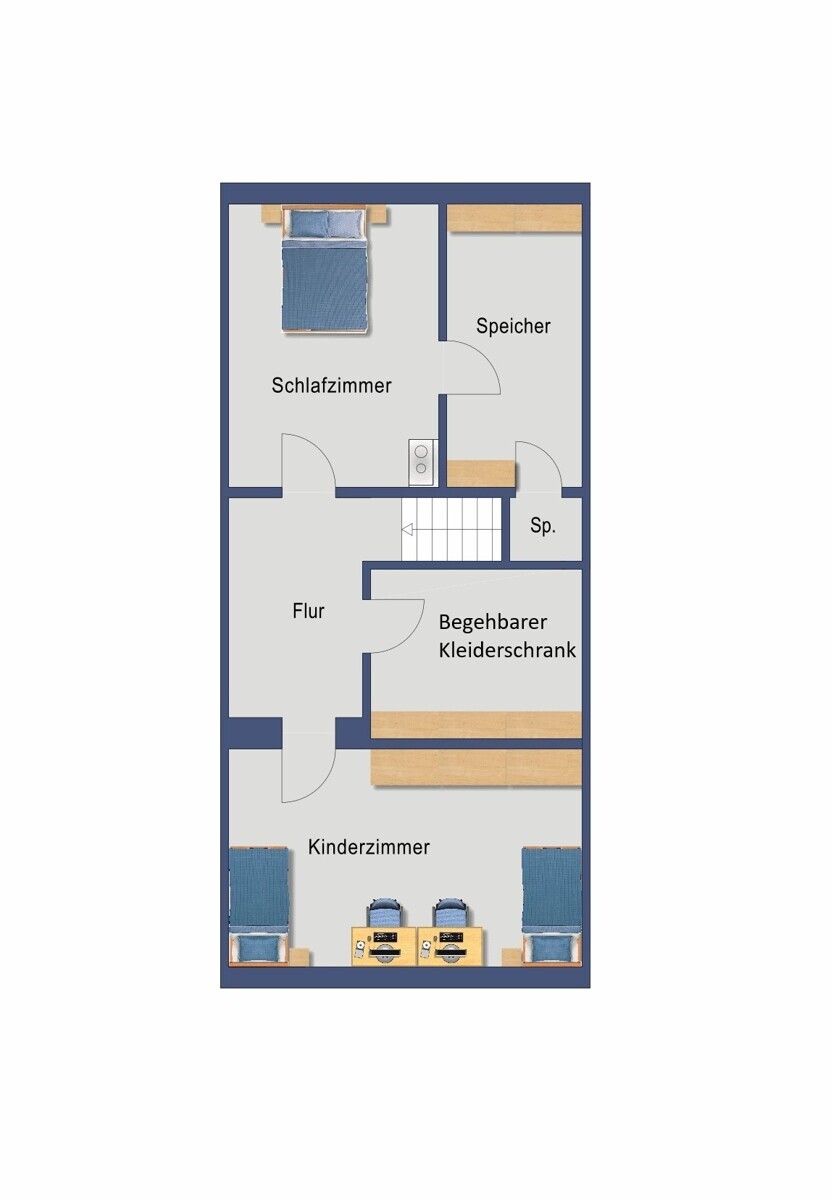 Grundriss Dachgeschoss  (Nicht maßstabsgetreu)